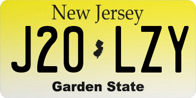 NJ license plate J20LZY
