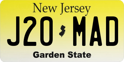 NJ license plate J20MAD