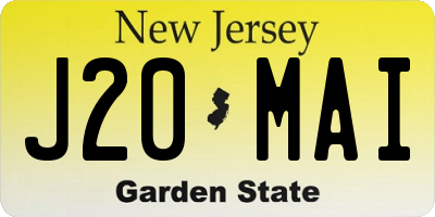 NJ license plate J20MAI