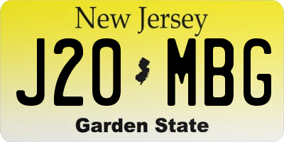 NJ license plate J20MBG