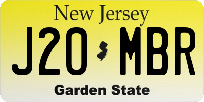 NJ license plate J20MBR