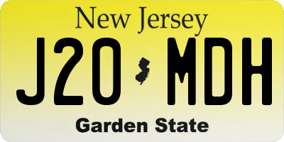 NJ license plate J20MDH