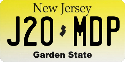 NJ license plate J20MDP