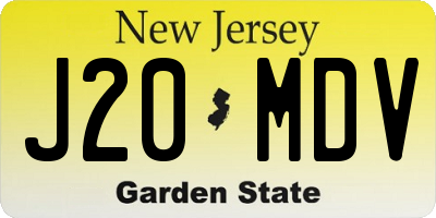 NJ license plate J20MDV