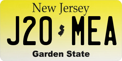 NJ license plate J20MEA