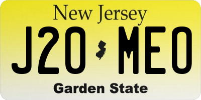 NJ license plate J20MEO