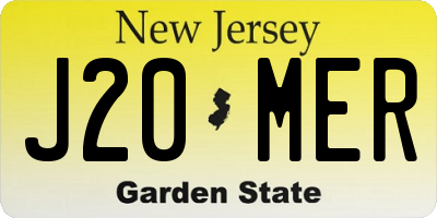 NJ license plate J20MER