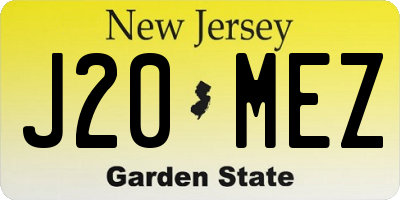 NJ license plate J20MEZ