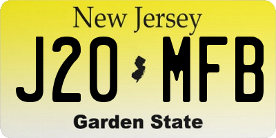 NJ license plate J20MFB