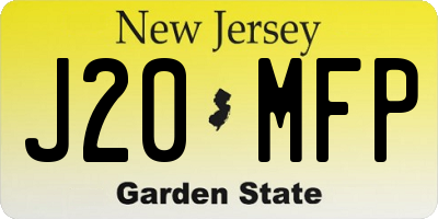NJ license plate J20MFP