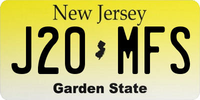 NJ license plate J20MFS