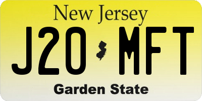 NJ license plate J20MFT