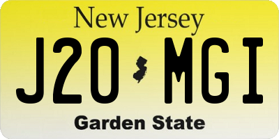 NJ license plate J20MGI