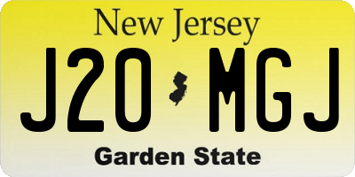 NJ license plate J20MGJ