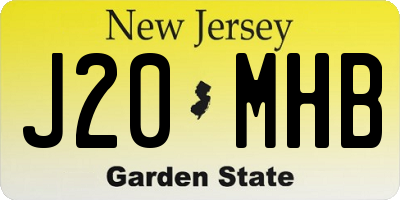 NJ license plate J20MHB