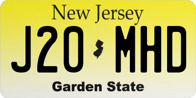 NJ license plate J20MHD