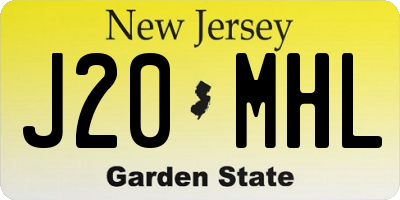 NJ license plate J20MHL