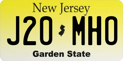 NJ license plate J20MHO