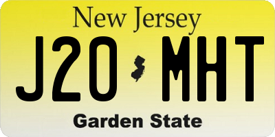 NJ license plate J20MHT
