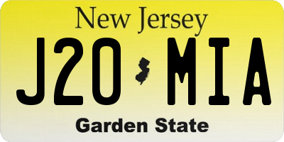 NJ license plate J20MIA