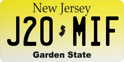 NJ license plate J20MIF