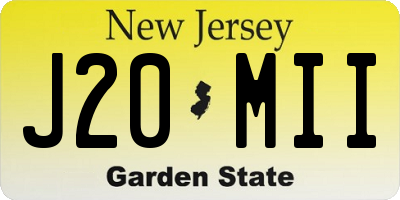 NJ license plate J20MII