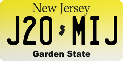NJ license plate J20MIJ
