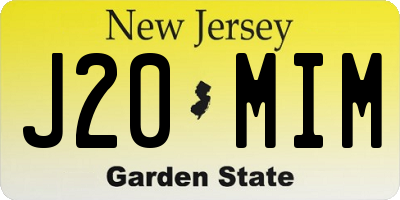 NJ license plate J20MIM