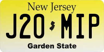 NJ license plate J20MIP
