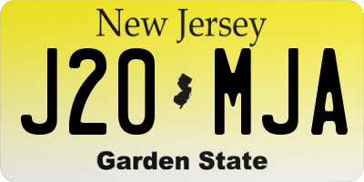 NJ license plate J20MJA