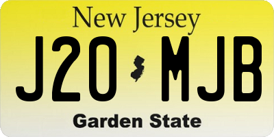 NJ license plate J20MJB