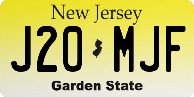 NJ license plate J20MJF
