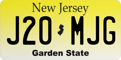 NJ license plate J20MJG