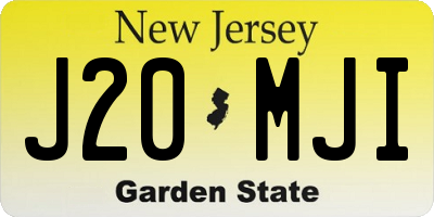 NJ license plate J20MJI