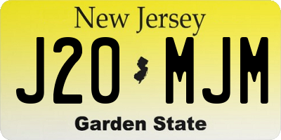 NJ license plate J20MJM