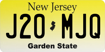 NJ license plate J20MJQ