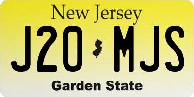 NJ license plate J20MJS