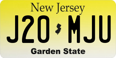 NJ license plate J20MJU