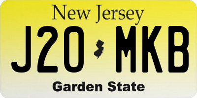 NJ license plate J20MKB