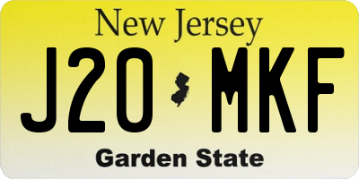NJ license plate J20MKF