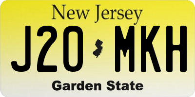 NJ license plate J20MKH