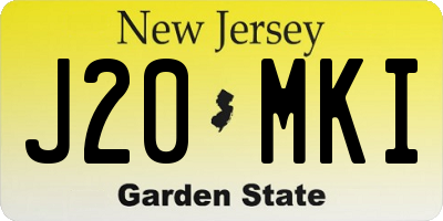 NJ license plate J20MKI