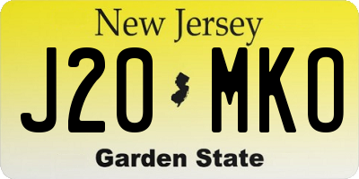NJ license plate J20MKO
