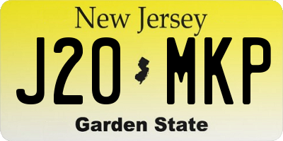 NJ license plate J20MKP