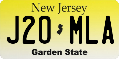 NJ license plate J20MLA