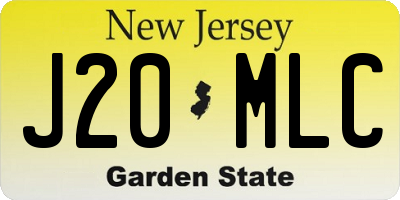 NJ license plate J20MLC