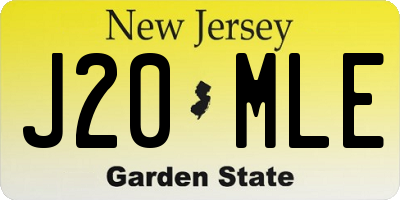NJ license plate J20MLE