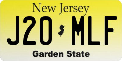 NJ license plate J20MLF