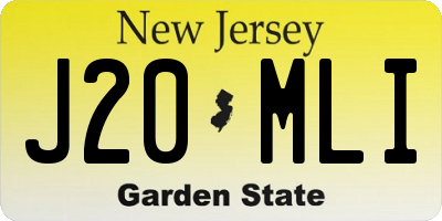 NJ license plate J20MLI