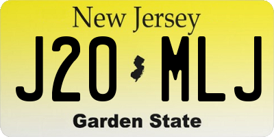 NJ license plate J20MLJ